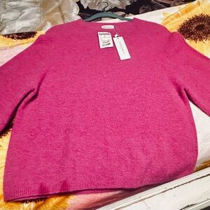 Vibrant Pink Crew Neck Sweater